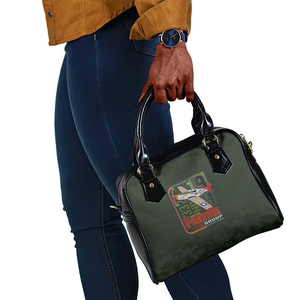 Tuskegee Airmen Camo Moss Green Shoulder Handbag 332nd Spit Fire - African Pride