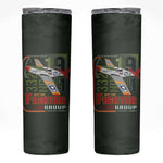 Tuskegee Airmen Camo Moss Green Skinny Tumbler 332nd Spit Fire - African Pride