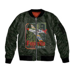 Tuskegee Airmen Camo Moss Green Sleeve Zip Bomber Jacket 332nd Spit Fire - African Pride