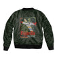 Tuskegee Airmen Camo Moss Green Sleeve Zip Bomber Jacket 332nd Spit Fire - African Pride