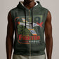 Tuskegee Airmen Camo Moss Green Sleeveless Zip Hoodie 332nd Spit Fire - African Pride