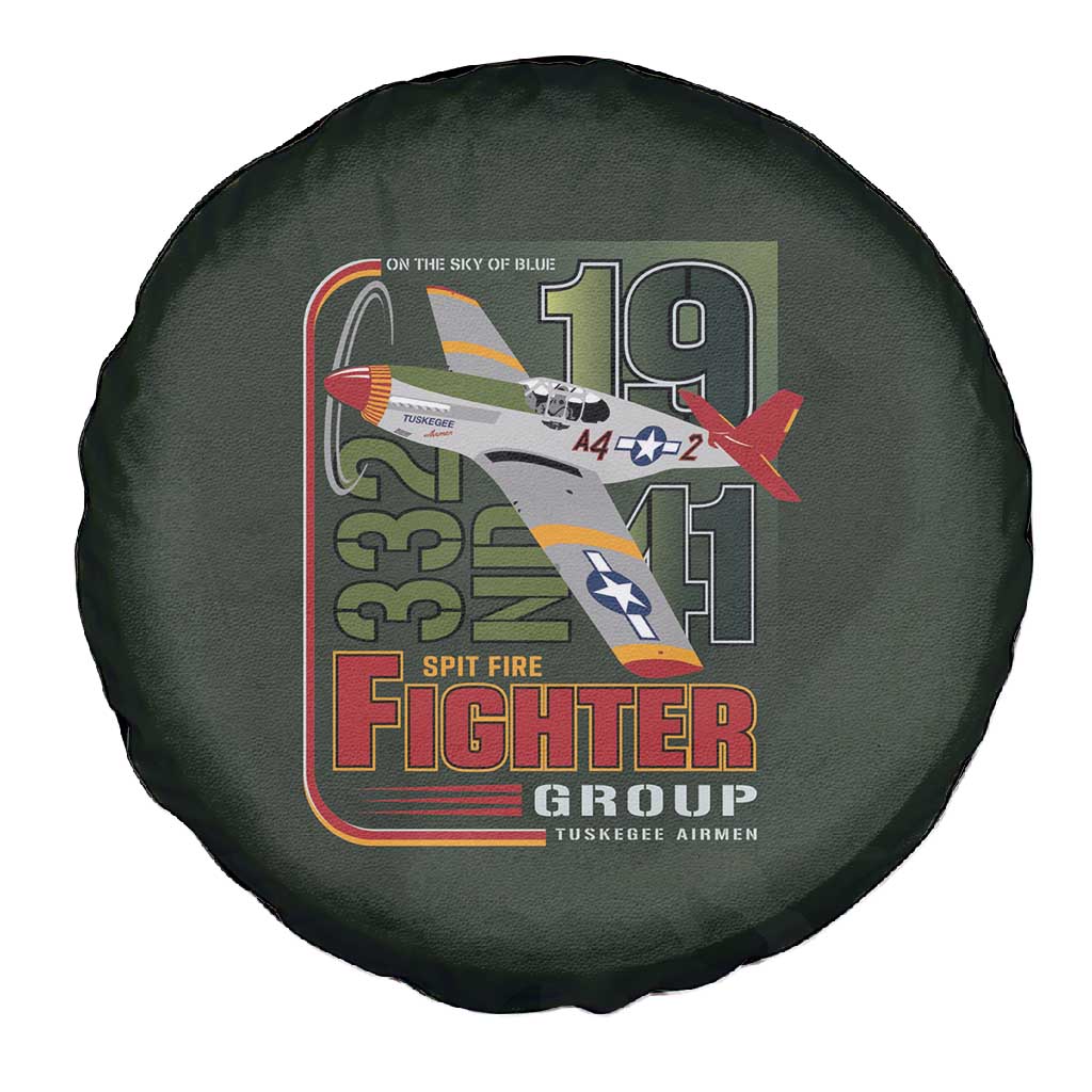Tuskegee Airmen Camo Moss Green Spare Tire Cover 332nd Spit Fire - African Pride