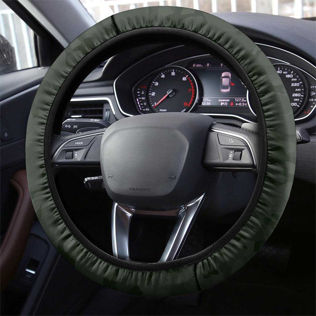 Tuskegee Airmen Camo Moss Green Steering Wheel Cover 332nd Spit Fire - African Pride
