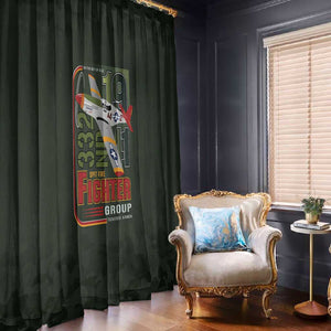 Tuskegee Airmen Camo Moss Green Window Curtain 332nd Spit Fire - African Pride