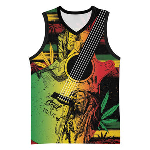 Personalised Afro Reggae Basketball Jersey Soul of Music Sketch Style - African Pride