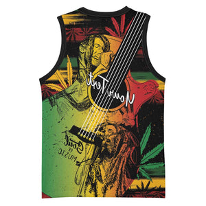 Personalised Afro Reggae Basketball Jersey Soul of Music Sketch Style - African Pride