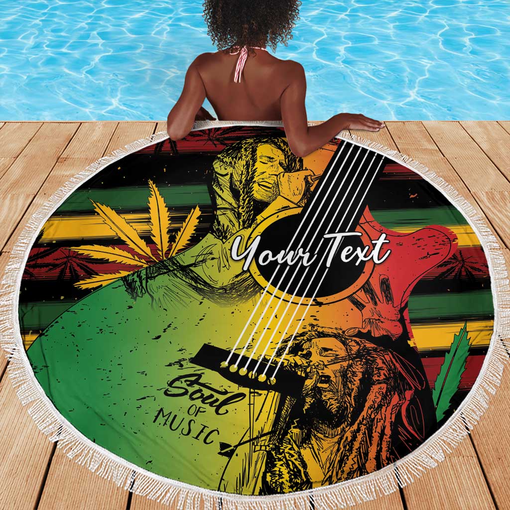 Personalised Afro Reggae Beach Blanket Soul of Music Sketch Style