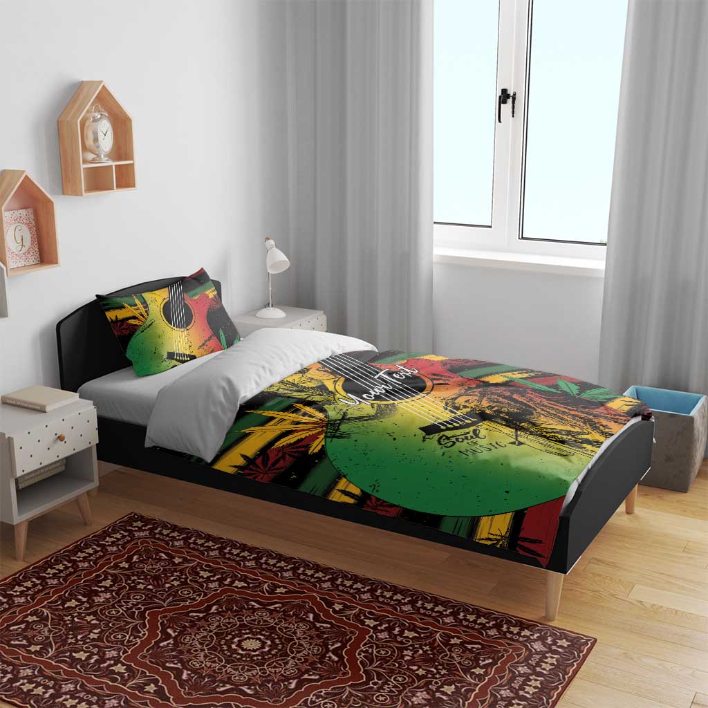 Personalised Afro Reggae Bedding Set Soul of Music Sketch Style