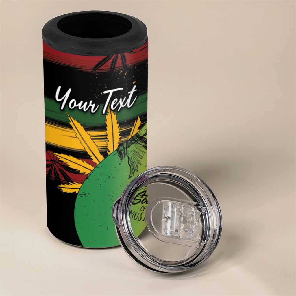 Personalised Afro Reggae 4 in 1 Can Cooler Tumbler Soul of Music Sketch Style