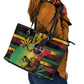 Personalised Afro Reggae Leather Tote Bag Soul of Music Sketch Style