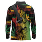 Personalised Afro Reggae Long Sleeve Polo Shirt Soul of Music Sketch Style