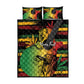 Personalised Afro Reggae Quilt Bed Set Soul of Music Sketch Style