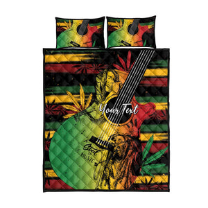 Personalised Afro Reggae Quilt Bed Set Soul of Music Sketch Style