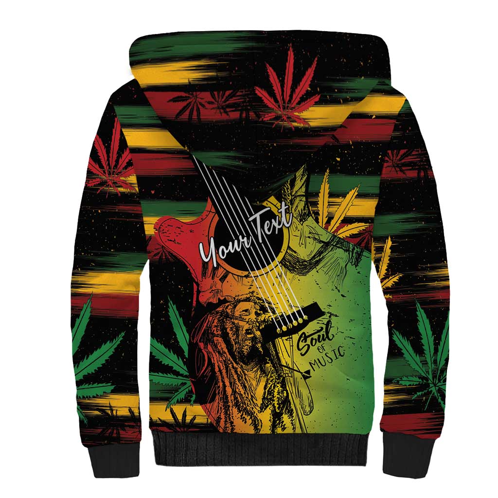 Personalised Afro Reggae Sherpa Hoodie Soul of Music Sketch Style