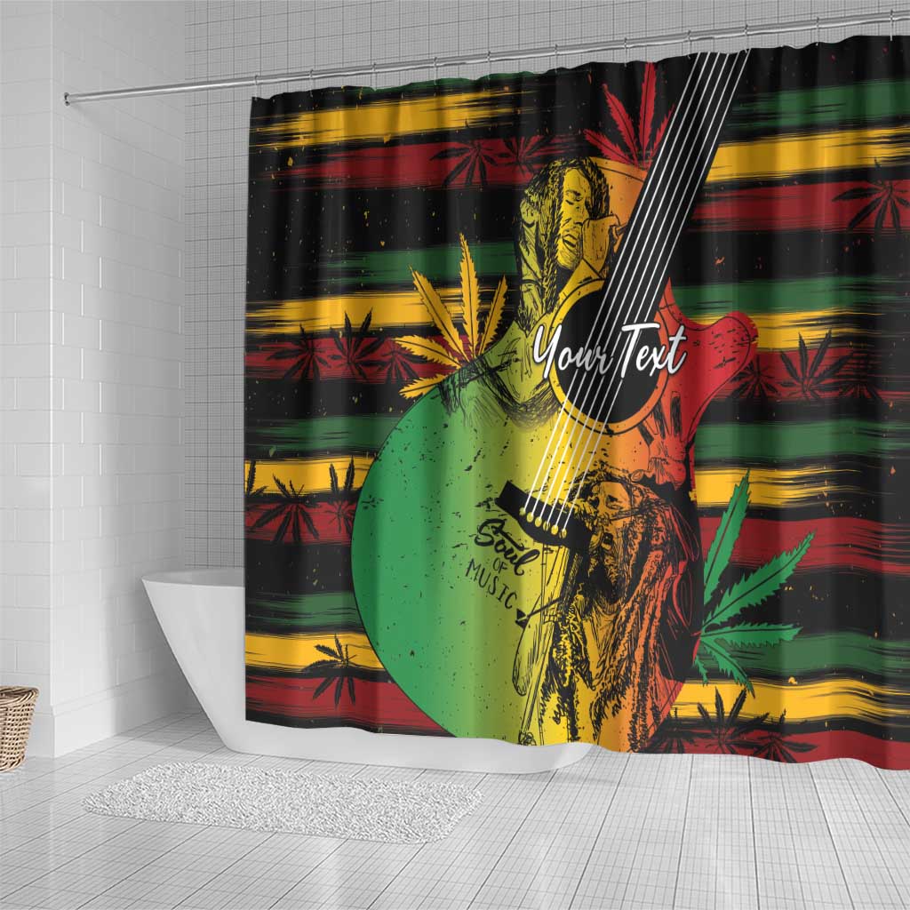 Personalised Afro Reggae Shower Curtain Soul of Music Sketch Style