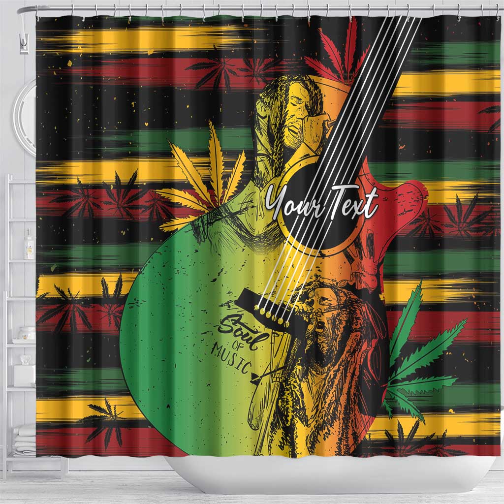 Personalised Afro Reggae Shower Curtain Soul of Music Sketch Style