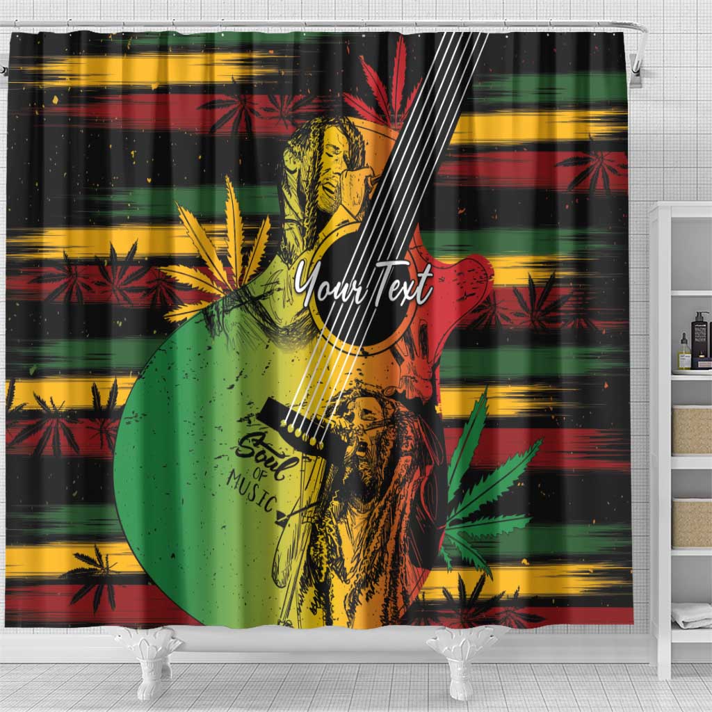 Personalised Afro Reggae Shower Curtain Soul of Music Sketch Style