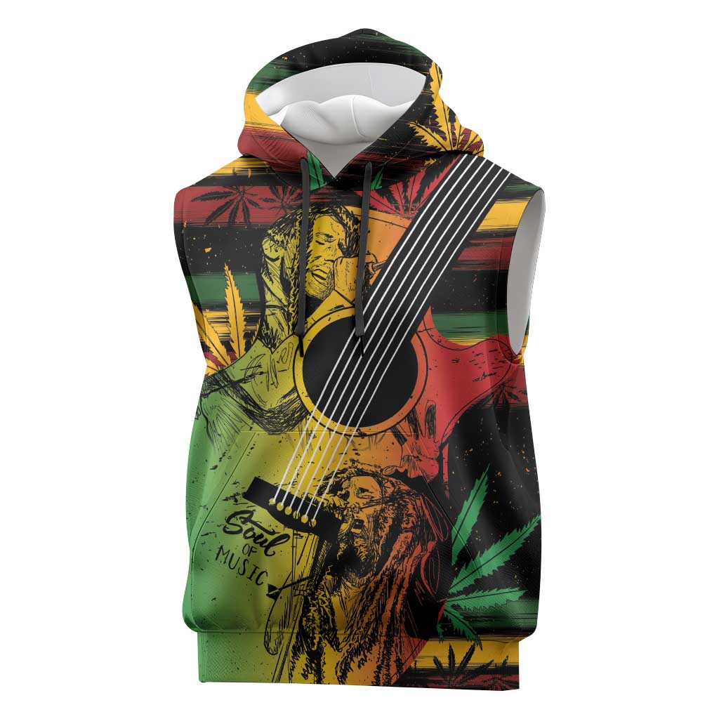 Personalised Afro Reggae Sleeveless Hoodie Soul of Music Sketch Style - African Pride