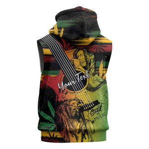 Personalised Afro Reggae Sleeveless Hoodie Soul of Music Sketch Style - African Pride