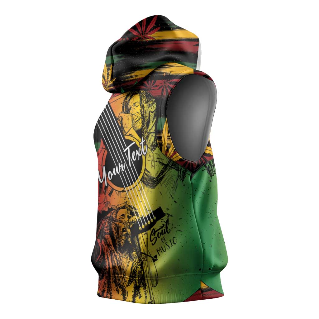 Personalised Afro Reggae Sleeveless Hoodie Soul of Music Sketch Style - African Pride
