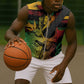 Personalised Afro Reggae Sleeveless Zip Hoodie Soul of Music Sketch Style - African Pride