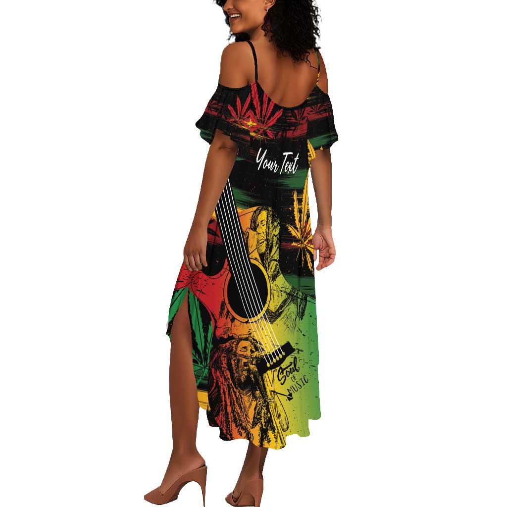 Personalised Afro Reggae Summer Maxi Dress Soul of Music Sketch Style
