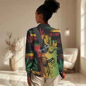 Personalised Afro Reggae Women Casual Shirt Soul of Music Sketch Style LT7