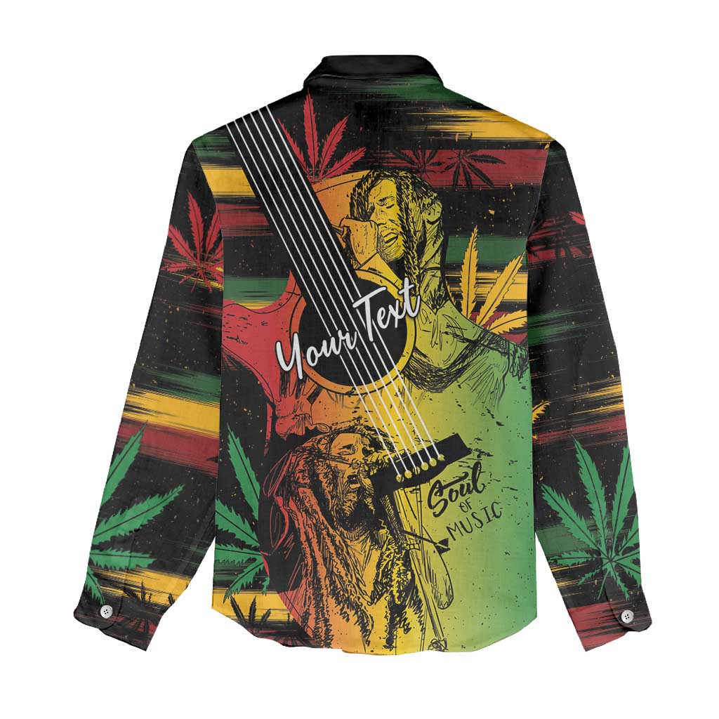 Personalised Afro Reggae Women Casual Shirt Soul of Music Sketch Style LT7