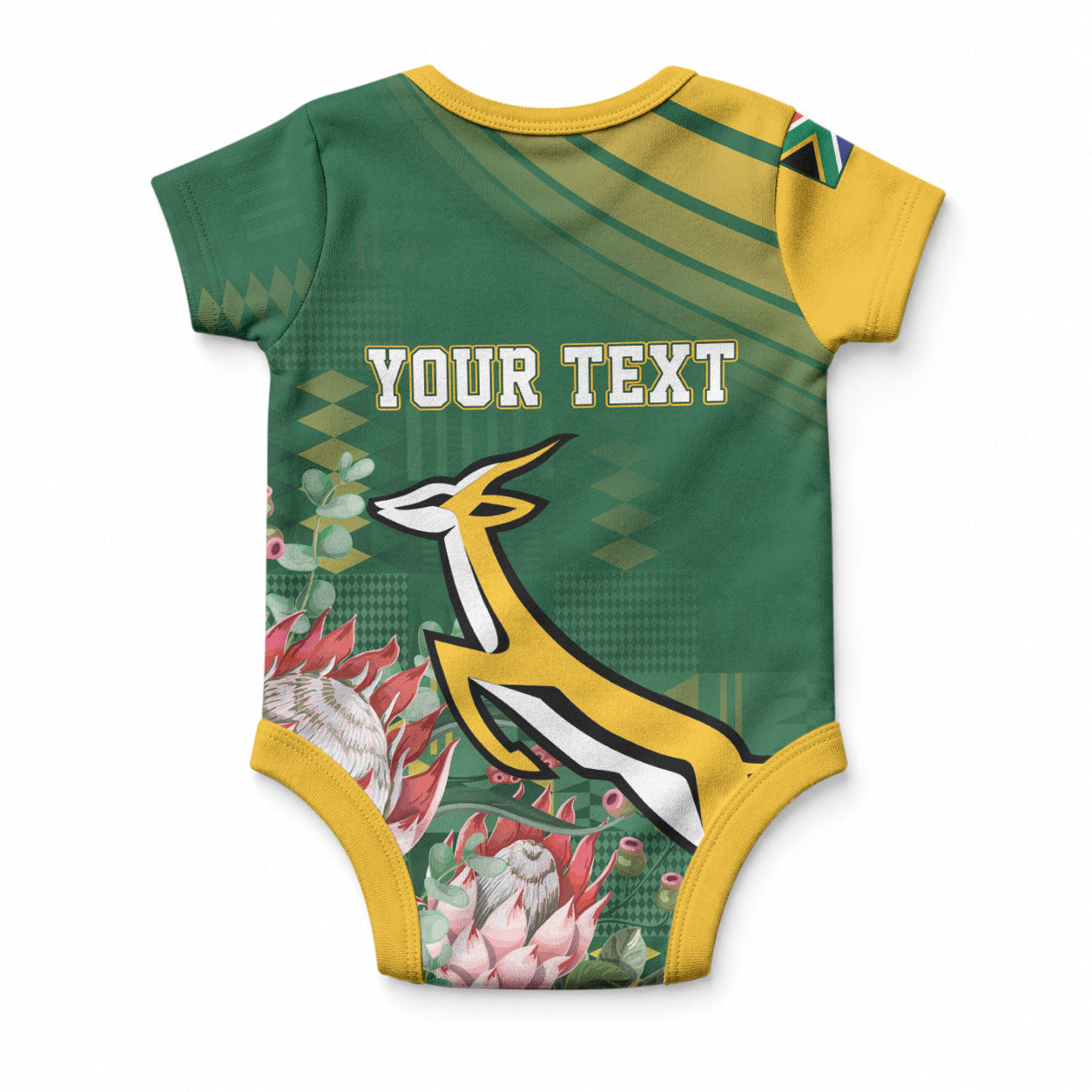 South Africa Rugby Personalized Bokke Champions Baby Onesie