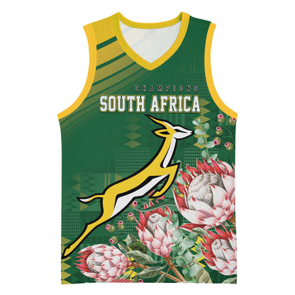 South Africa Rugby Personalized Bokke Champions Basketball Jersey
