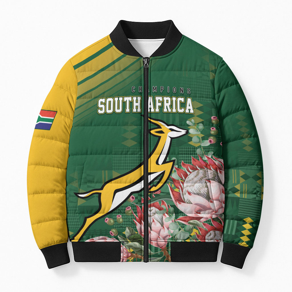 South Africa Rugby Personalized Bokke Champions Bomber Puffer Jacket
