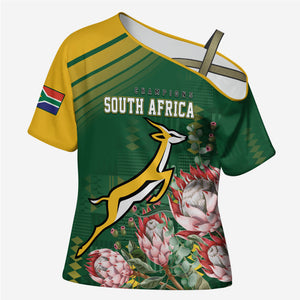 South Africa Rugby Personalized Bokke Champions Cross Shoulder Shirt