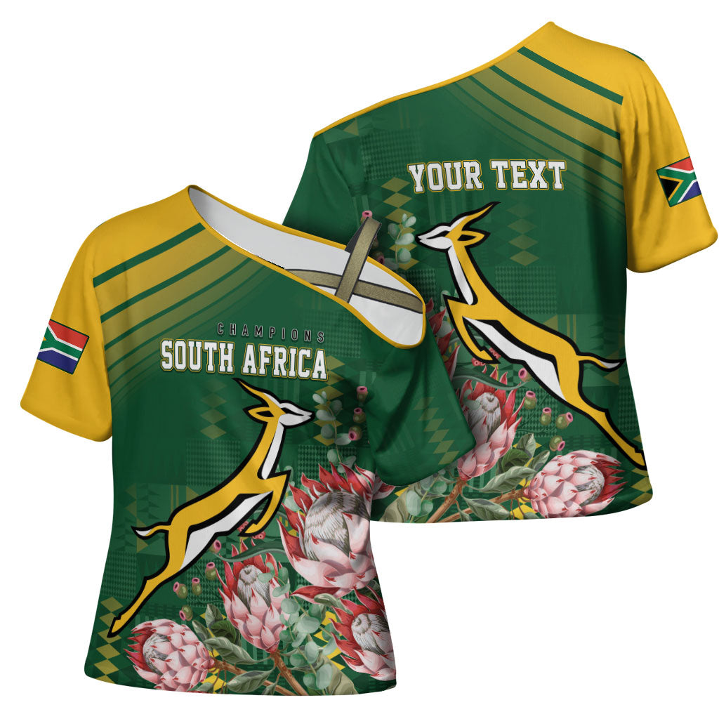 South Africa Rugby Personalized Bokke Champions Cross Shoulder Shirt