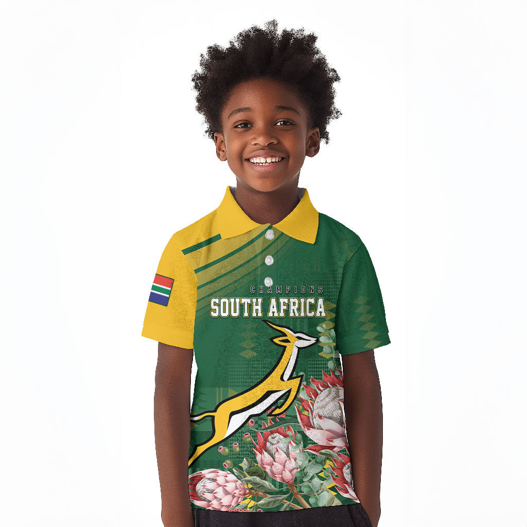 South Africa Rugby Personalized Bokke Champions Kid Polo Shirt