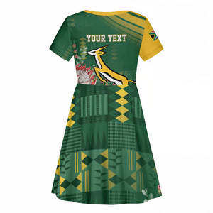South Africa Rugby Personalized Bokke Champions Kid Short Sleeve Dress