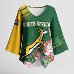 South Africa Rugby Personalized Bokke Champions Kimono Sleeve Blouse