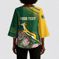 South Africa Rugby Personalized Bokke Champions Kimono Sleeve Blouse