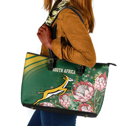 South Africa Rugby Bokke Champions Leather Tote Bag
