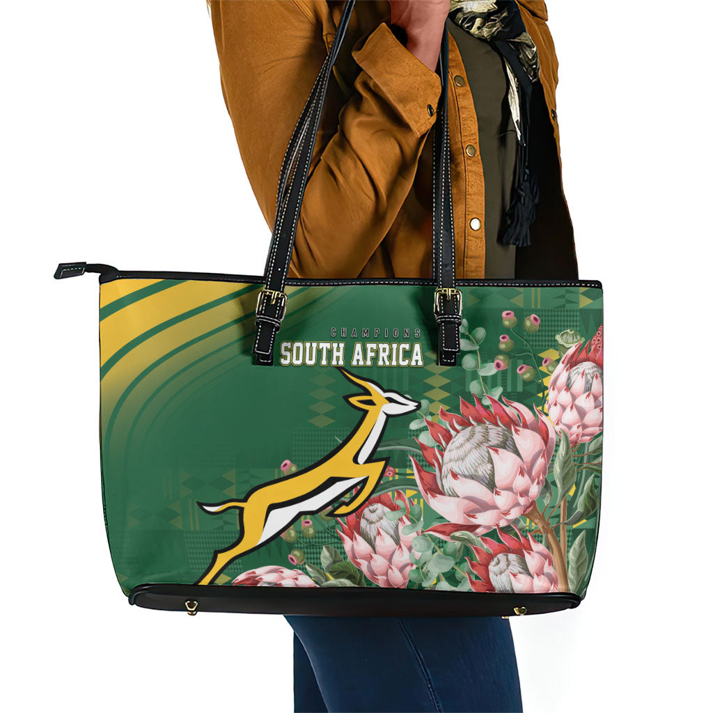 South Africa Rugby Bokke Champions Leather Tote Bag