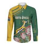 South Africa Rugby Personalized Bokke Champions Long Sleeve Button Shirt