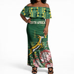 South Africa Rugby Personalized Bokke Champions Off Shoulder Maxi Dress