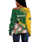South Africa Rugby Personalized Bokke Champions Off Shoulder Sweater