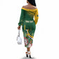 South Africa Rugby Personalized Bokke Champions Off The Shoulder Long Sleeve Dress