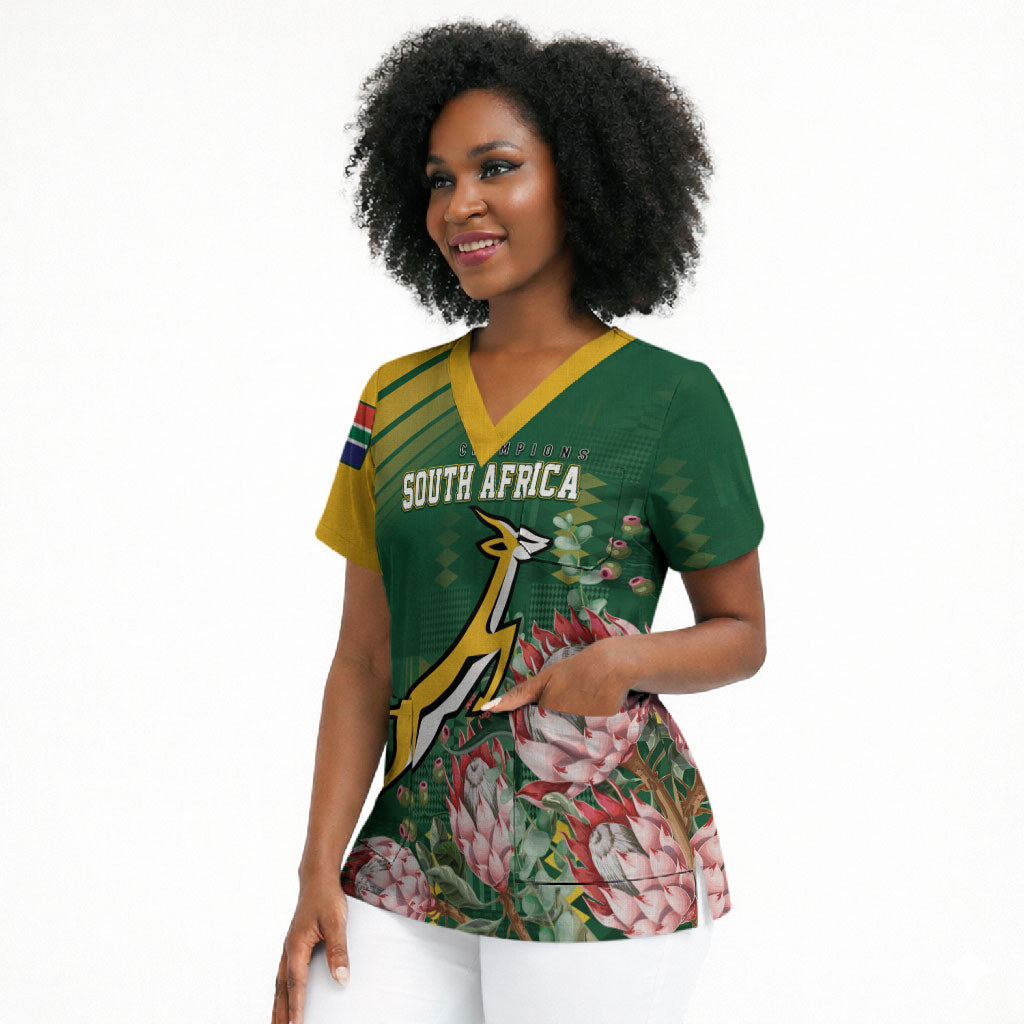 South Africa Rugby Personalized Bokke Champions Scrub Top