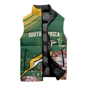 South Africa Rugby Personalized Bokke Champions Sleeveless Puffer Jacket