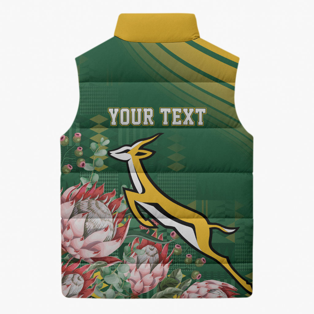 South Africa Rugby Personalized Bokke Champions Sleeveless Puffer Jacket