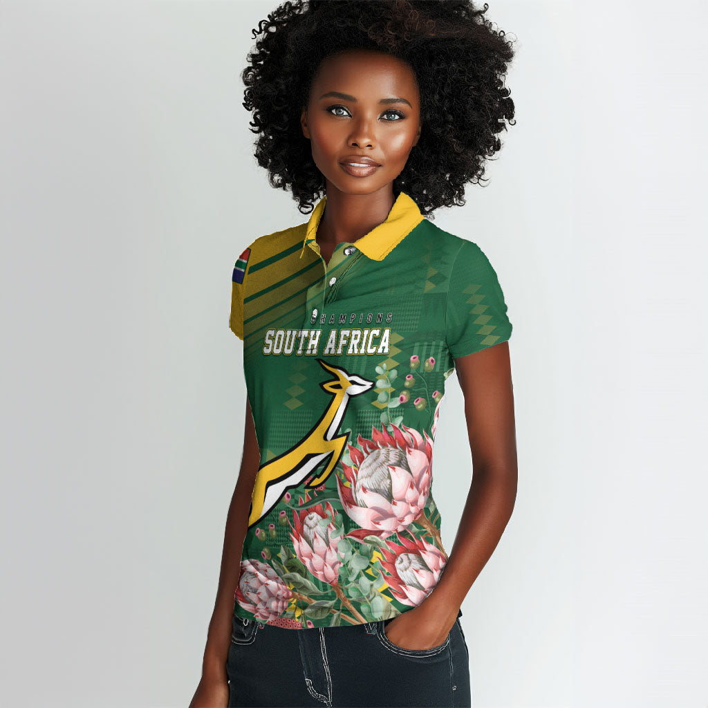 South Africa Rugby Personalized Bokke Champions Women Polo Shirt