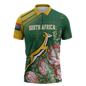 South Africa Rugby Personalized Bokke Champions Zipper Polo Shirt