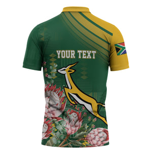 South Africa Rugby Personalized Bokke Champions Zipper Polo Shirt