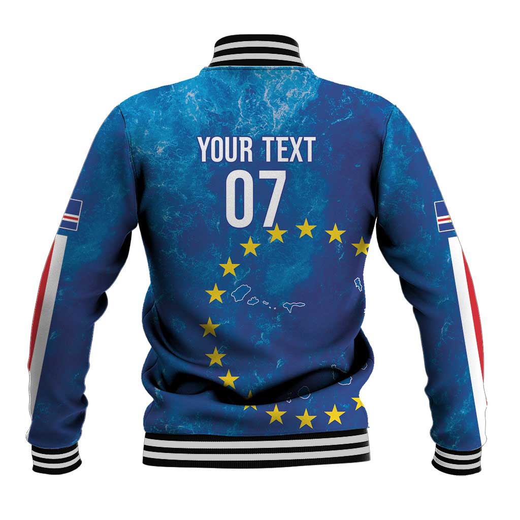 Cape Verde Tubaroes Azuis Custom Baseball Jacket Break The Waves - African Pride